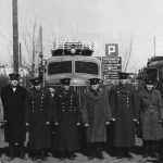 В честь праздника 7 ноября, пожарная охрана к демонстрации готова. 1968 год.
